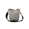 CELINE Seau Sangle Bucket Small Canvas Shoulder bag in Beige x Navy Secondhand