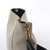 CELINE Seau Sangle Bucket Small Canvas Shoulder bag in Beige x Navy Secondhand