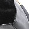 CELINE Trapeze Croc Embossed Leather x Suede 2Way Handbag in Black Secondhand
