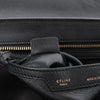 CELINE Trapeze Croc Embossed Leather x Suede 2Way Handbag in Black Secondhand