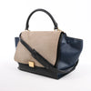 CELINE Trapeze Leather x Suede 2Way Handbag in Black, Navy and Taupe Secondhand