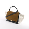 Secondhand CELINE Trapeze Leather x Suede 2Way Handbag in Brown, Black, White