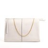 Celine Tri-Fold Leather Chain Shoulder Bag in Gray Secondhand