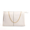 Celine Tri-Fold Leather Chain Shoulder Bag in Gray Secondhand