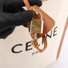 Secondhand Celine Vertical Cabas Large Canvas x Leather Handbag in Beige