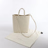 CELINE Cabas Vertical Small Leather 2Way Handbag in White Secondhand