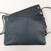 Celine Trio Large Leather Crossbody bag in Navy Blue Secondhand