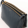 Celine Trio Large Leather Crossbody bag in Navy Blue Secondhand