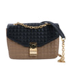 Celine C Sées Medium Leather Chain Shoulder Bag Black × Brown Secondhand