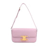 Celine Triomphe Smooth Leather Small Shoulder Bag in Pink Secondhand