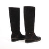 Chanel Coco Mark Chain 15B Suede Long Boots in Black G31295, Size 36 EU Secondhand