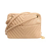 Chanel Chevron Leather Shoulder bag in Beige 1881694 Secondhand