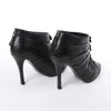 Chanel Coco Mark Camelia Leather Booties in Black G28629, Size 37.5 EU Secondhand