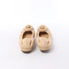 Chanel Coco Mark Camelia Leather Ballet Flats in Beige G32912, Size 39.5 EU Secondhand