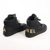 CHANEL Coco Mark Fabric High-top Sneakers in Black G35062, Size 38 EU Secondhand