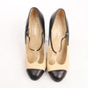 Chanel Coco Mark Leather Heels Beige x Black G26228, Size 40 EU Secondhand
