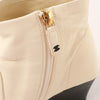Chanel Coco Mark Leather & Patent Ankle Boots in Ivory x Black G38847, Size 37C EU Secondhand