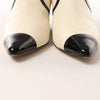 Chanel Coco Mark Leather & Patent Ankle Boots in Ivory x Black G38847, Size 37C EU Secondhand