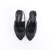 Chanel Coco Mark Leather x Glitter Heels in Black G37586, Size EU 37 C Secondhand