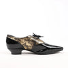 Secondhand Chanel Coco Mark Patent Leather Loafers in Black x Gold G34275, Size 37 EU