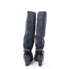 Chanel Suede x Patent Long Boots in Black x Navy G27002, Size 37 EU Secondhand