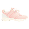 CHANEL Pink Canvas And White Leather CC Lace Up Sneakers, Size 38.5 EU Secondhand