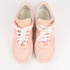 CHANEL Pink Canvas And White Leather CC Lace Up Sneakers, Size 38.5 EU Secondhand