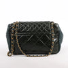 Chanel Reissue Accordion Quilted Leather Mix Shoulder Bag in Green Secondhand