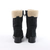 Chanel Sports Suede Leather Shearling Boots in Black G26245, Size 35.5 EU Secondhand