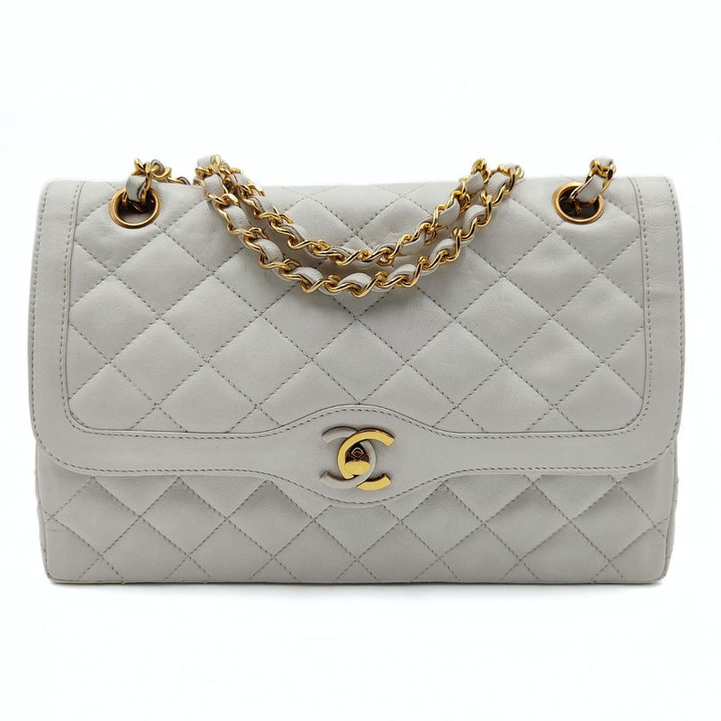 Chanel Timeless Classic Paris Limited bag in white leather double flap