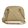 Chanel shoulder bag in beige matelassé leather from the 80s