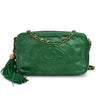 Chanel vintage Camera bag in green leather