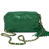 Chanel vintage Camera bag in green leather