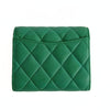 Chanel compact trifold wallet in green leather