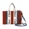 Chloé Woody Small Wool & Leather 2Way Handbag in Brown Secondhand