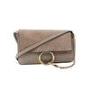 Chloe Faye Suede x Leather Crossbody bag in Beige Secondhand