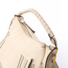 Chloe Marcie Leather Hobo Handbag in Beige Secondhand