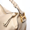 Chloe Marcie Leather Hobo Handbag in Beige Secondhand