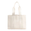 Chloé Woody Medium Leather Handbag in White Secondhand