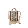 Chloé Woody North South Canvas & Leather 2Way Handbag in Beige x Brown Secondhand