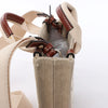 Chloé Woody North South Canvas & Leather 2Way Handbag in Beige x Brown Secondhand
