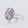 Secondhand Chopard Imperiale Amethyst Diamond 18k White Gold Cocktail Ring, Size 51 EU