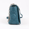 Secondhand Dior Caro Leather Chain Shoulder Bag in Blue