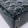 Dior Lady Dior Large Cannage Patent Leather 2Way Handbag in Green Secondhand