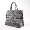 Dior Book Tote Large Oblique Canvas Shoulder Bag in Navy Blue Secondhand