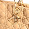 Dior Soft Lady Dior Patent Leather Cannage Large Shoulder Bag in Beige Secondhand