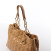 Dior Soft Lady Dior Patent Leather Cannage Large Shoulder Bag in Beige Secondhand