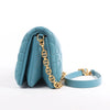 Dior Caro Macrocannage Leather Chain Shoulder Bag in Blue Secondhand
