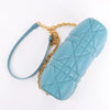 Dior Caro Macrocannage Leather Chain Shoulder Bag in Blue Secondhand