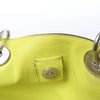 Dior Diorissimo Leather Large 2Way Handbag in Navy Blue x Yellow Secondhand